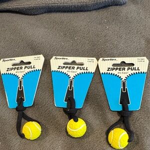 Yellow Tennis Ball Zipper Pulls - Set of 3
